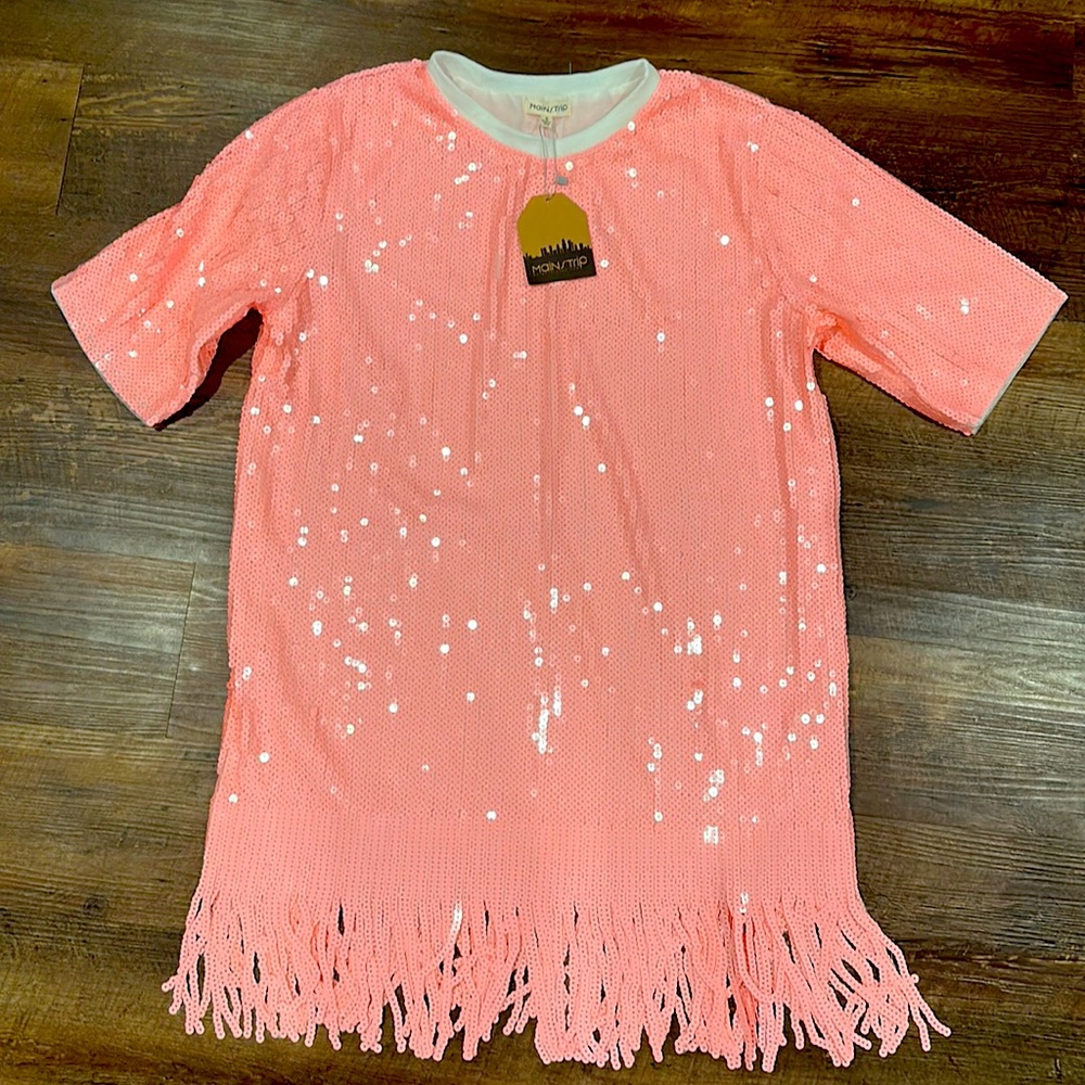 Pink sparkle sequin dress